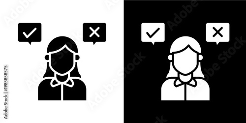 Decision Making Icon Set White Glyph Style Collection 
