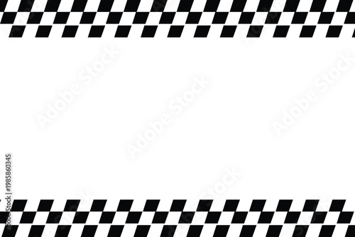 Black and white checkered race flag border vector design for competition and automotive sports events