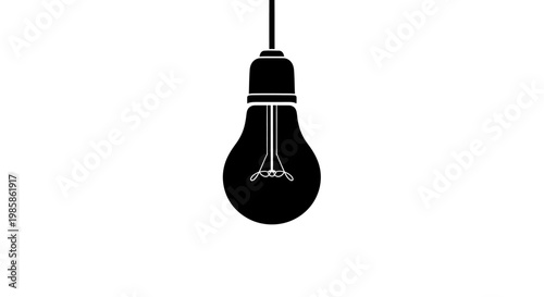 Black Light Bulb Hanging Down.