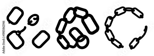 Supply chain management icons set with solid black single-line symbols on white background featuring supply chain, management, links with logistics and flow