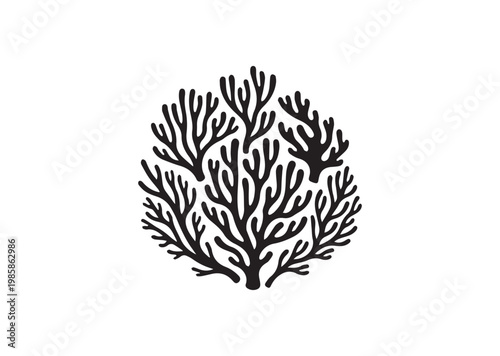 Ocean Coral icon, Ocean Coral Silhouette vector