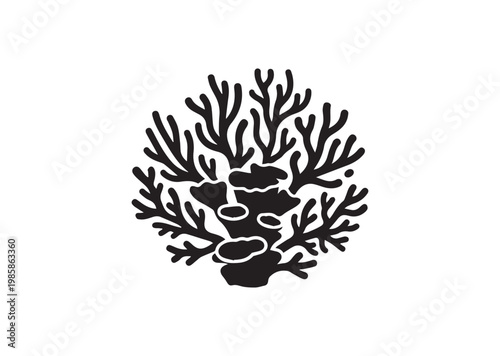 Ocean Coral icon, Ocean Coral Silhouette vector