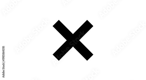 Black X Mark Symbol Sign.