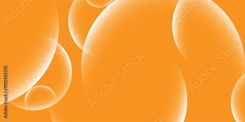 Creative soft glowing orbs float against a warm orange backdrop with experimental light effects and layered glow intensity, graphic illustration