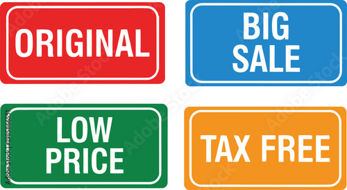 Retail pricing and promotional labels for store signage and marketing
