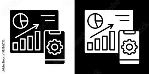 Balanced Scorecard  Icon Set White Glyph Style Collection 
