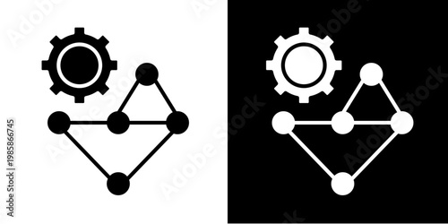 Critical Path Method  Icon Set White Glyph Style Collection 
