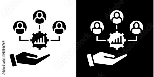 Stakeholder Analysis  Icon Set White Glyph Style Collection 
