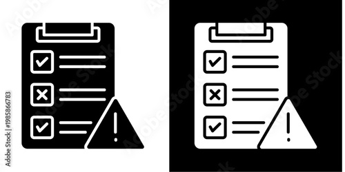 Risk Assessment  Icon Set White Glyph Style Collection 
