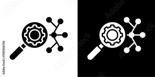 Root Cause Analysis  Icon Set White Glyph Style Collection 
