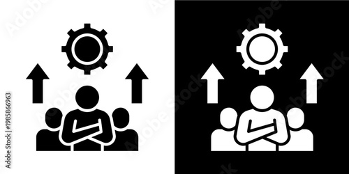 Leadership Development  Icon Set White Glyph Style Collection 
