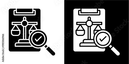 Ethical Compliance  Icon Set White Glyph Style Collection 
