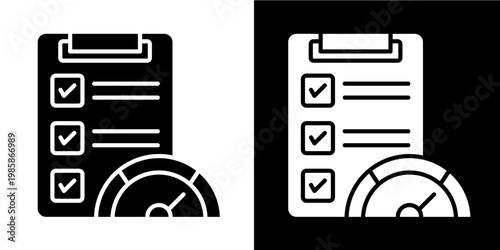 Performance Evaluation  Icon Set White Glyph Style Collection 
