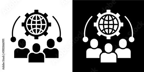 Corporate Governance  Icon Set White Glyph Style Collection 
