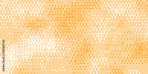 Vector warm orange pixelated background radiates modern energy with crisp pixel blocks and scalable detail clarity, eps10