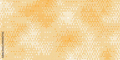 Creative warm orange pixelated background radiates modern energy with experimental pixel layering and abstract glow effects, graphic illustration