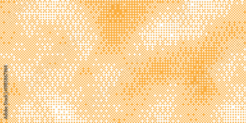 Abstract warm orange pixelated background radiates modern energy with layered pixel depth and smooth luminous transitions, creative background