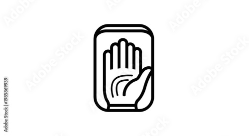 Hand Stop Sign Icon Symbol.