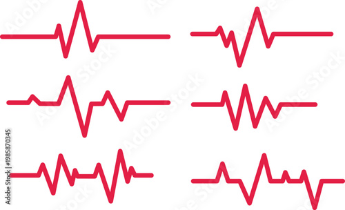 Ekg pulse heart rate monitor signals for hospital equipment vector
