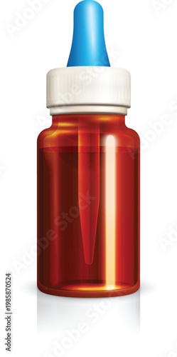 Glass dropper bottles for essential oils and beauty serum products vector