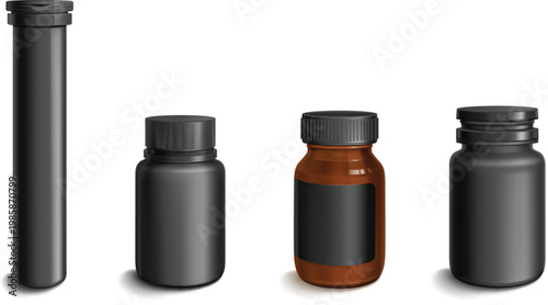 Premium skincare dropper bottles set for luxury beauty brand mockup vector