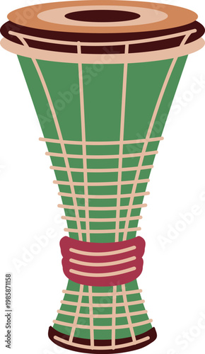 Vector illustration of ethnic djembe drum for musical design vector