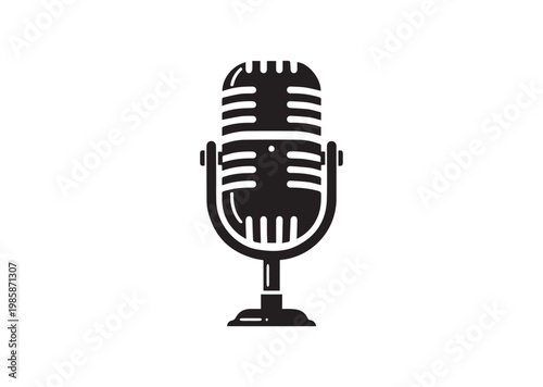Retro Mic icon, Retro Mic Silhouette vector