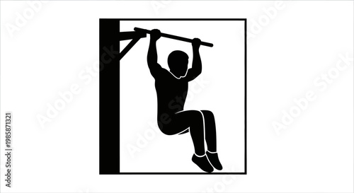 Man doing pull ups exercise.
