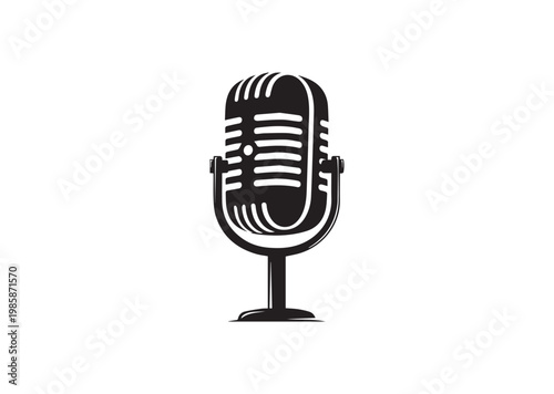 Retro Mic icon, Retro Mic Silhouette vector