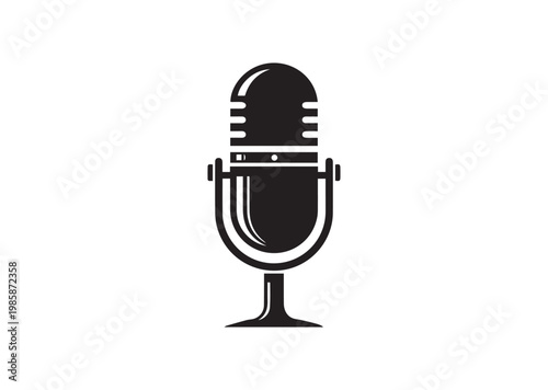 Retro Mic icon, Retro Mic Silhouette vector