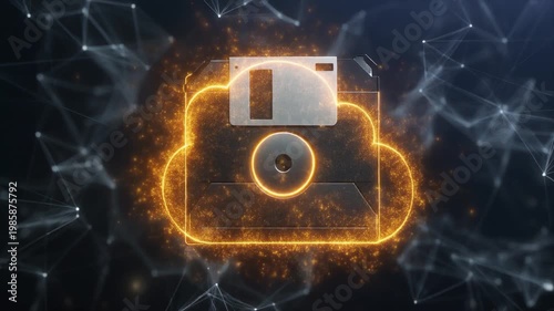 Floppy Disk Becoming Cloud Network Data