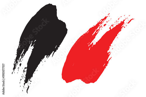 Black and red grunge brush strokes