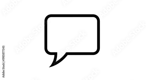 Black and white speech bubble icon.