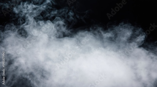 White fog and smoke on a black background with soft flowing texture and subtle movement.