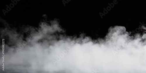 White fog and smoke on a black background with soft flowing texture and subtle movement.