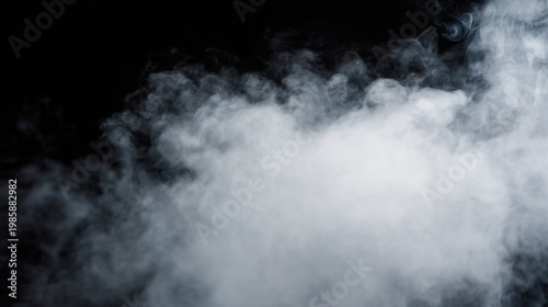 White fog and smoke on a black background with soft flowing texture and subtle movement.