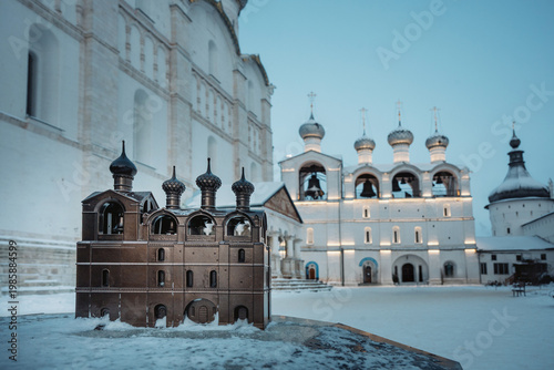 Fotografie Russia, Rostov the Great, September 7, 2025;Rostov Kremlin Snow covers a wooden