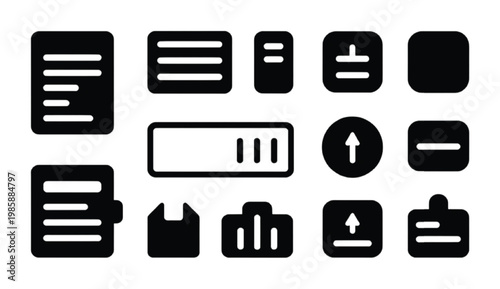 Wallet balance dashboard silhouette set featuring account summary available funds balance card overview and financial status UI elements for digital banking platforms