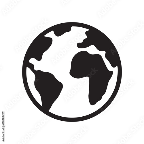 Globe icon. Planet earth symbol. World planet earth icon flat style - stock vector.