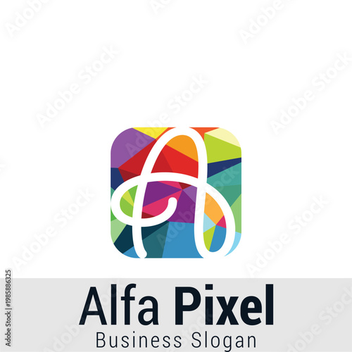 Fotografija minimalist letter A logo alfa pixel
