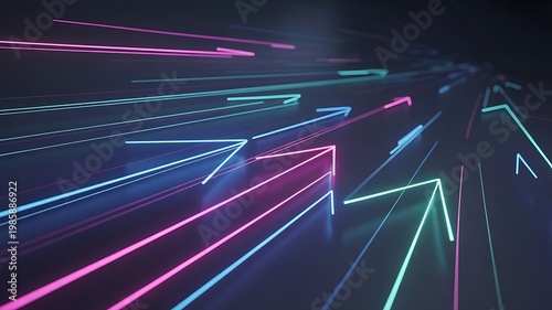 Multicolor Arrow Movement Background, Dynamic Flow and Speed Concept