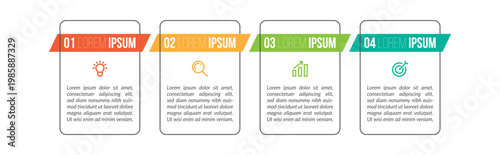 infographic template with four steps vector illustration