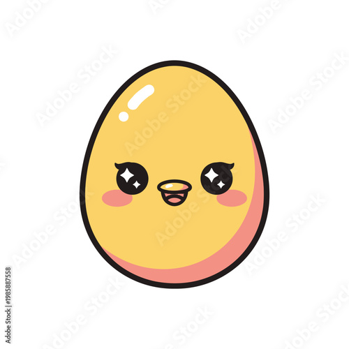 Cute cartoon egg character face.