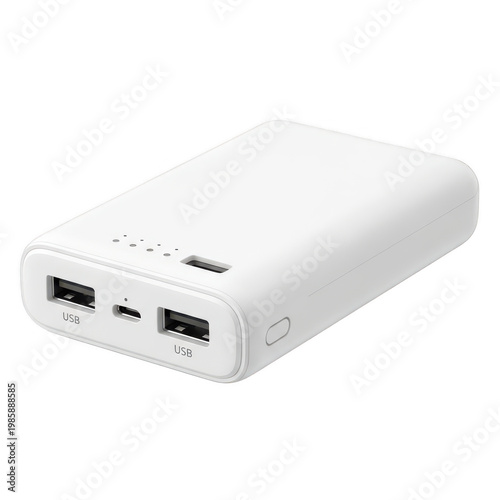 Compact white wireless router with dual ethernet ports and power indicator light isolated on white background