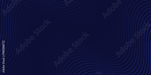 Minimal blue gradient wave lines background, smooth abstract banner with copy space