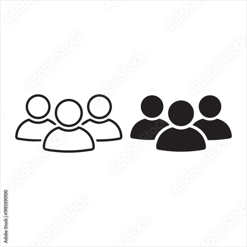 People group icon set. Team people. User profile symbol. Group of people or group of users collection. Persons symbol - stock vector.