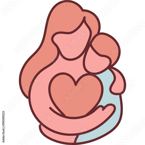 Mother and Child Love Illustration