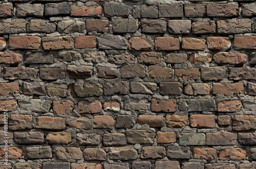 Photo of Old brown brick wall. Background texture for backdrops or mapping