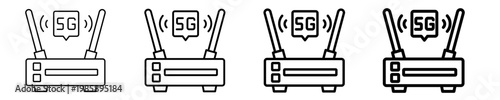 Router Icon Set Different Style Collection