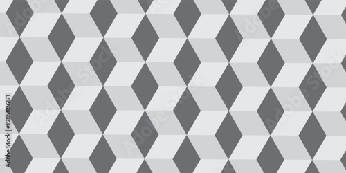 Gray repeat cube background with abstract geometric seamless textured pattern tile 3D Illustration